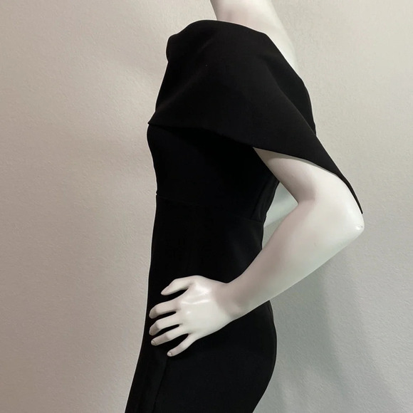 Modern Citizen Black Bateau Neck Cape Midi Dress Size M - Picture 5 of 9